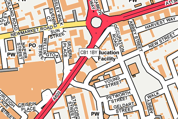 CB1 1BY map - OS OpenMap – Local (Ordnance Survey)