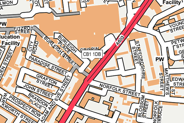 CB1 1DB map - OS OpenMap – Local (Ordnance Survey)