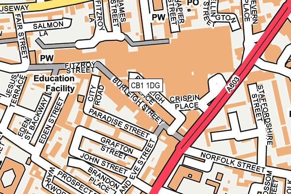 CB1 1DG map - OS OpenMap – Local (Ordnance Survey)