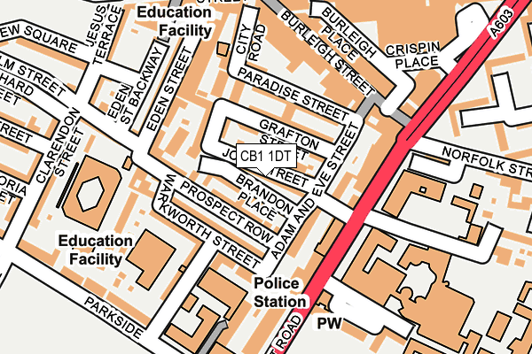 CB1 1DT map - OS OpenMap – Local (Ordnance Survey)