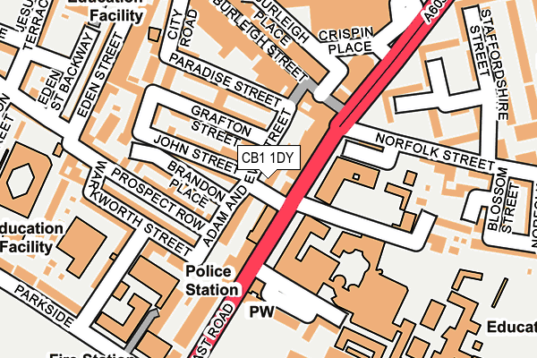 CB1 1DY map - OS OpenMap – Local (Ordnance Survey)