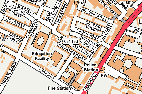 CB1 1EG map - OS OpenMap – Local (Ordnance Survey)