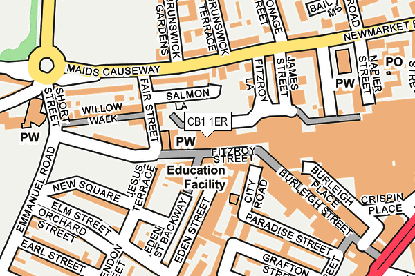 CB1 1ER map - OS OpenMap – Local (Ordnance Survey)