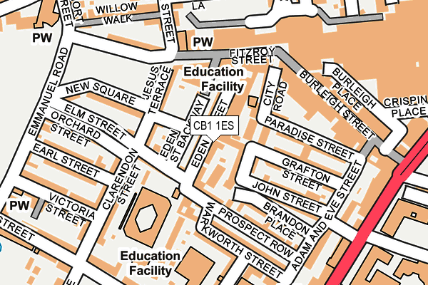 CB1 1ES map - OS OpenMap – Local (Ordnance Survey)