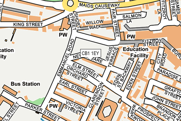 CB1 1EY map - OS OpenMap – Local (Ordnance Survey)