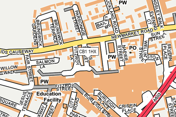 CB1 1HX map - OS OpenMap – Local (Ordnance Survey)