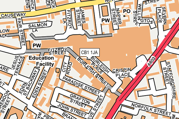 CB1 1JA map - OS OpenMap – Local (Ordnance Survey)