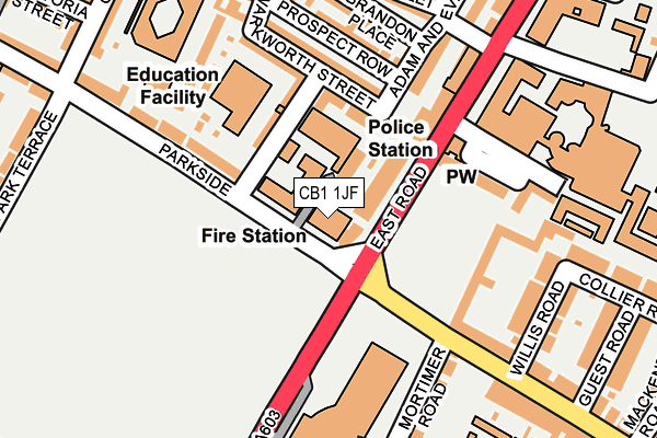 CB1 1JF map - OS OpenMap – Local (Ordnance Survey)