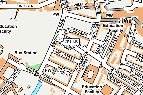 CB1 1JS map - OS OpenMap – Local (Ordnance Survey)