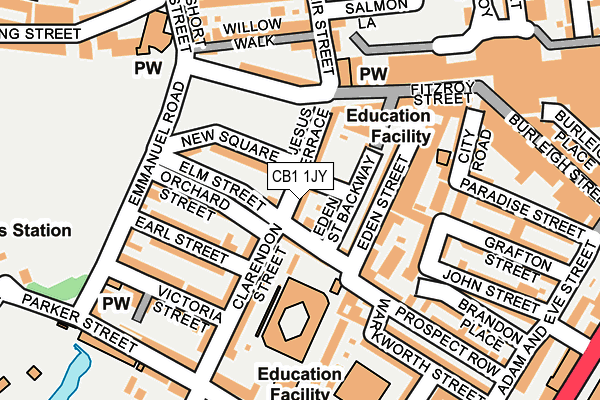 CB1 1JY map - OS OpenMap – Local (Ordnance Survey)