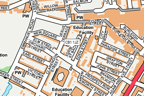 CB1 1JZ map - OS OpenMap – Local (Ordnance Survey)