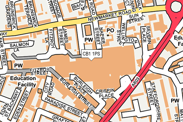 CB1 1PS map - OS OpenMap – Local (Ordnance Survey)