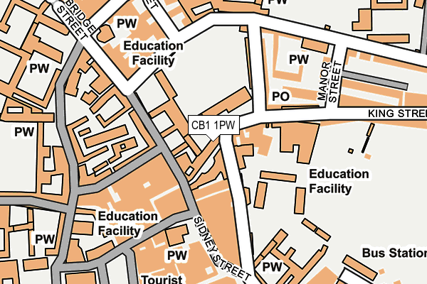 CB1 1PW map - OS OpenMap – Local (Ordnance Survey)