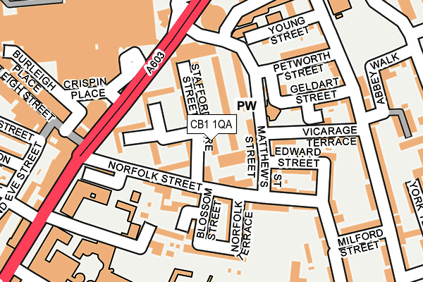 CB1 1QA map - OS OpenMap – Local (Ordnance Survey)