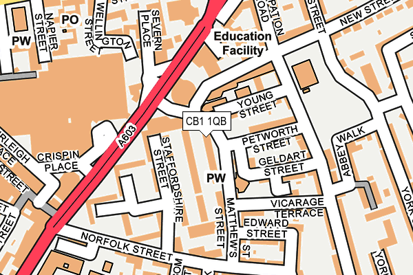 CB1 1QB map - OS OpenMap – Local (Ordnance Survey)