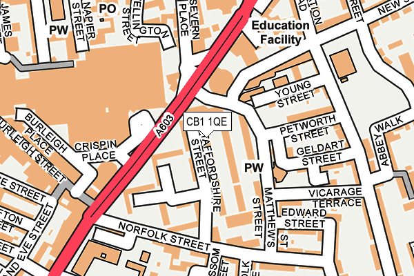 CB1 1QE map - OS OpenMap – Local (Ordnance Survey)