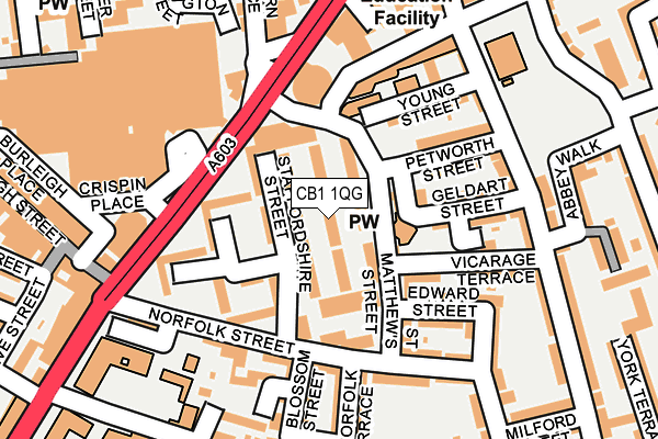 CB1 1QG map - OS OpenMap – Local (Ordnance Survey)