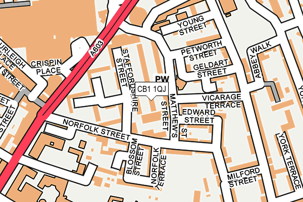 CB1 1QJ map - OS OpenMap – Local (Ordnance Survey)