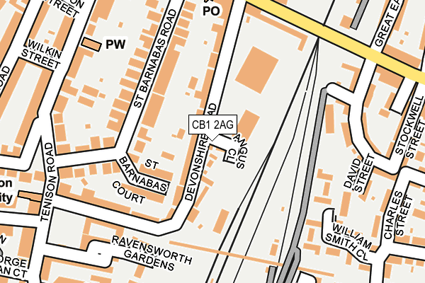CB1 2AG map - OS OpenMap – Local (Ordnance Survey)