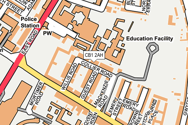 CB1 2AH map - OS OpenMap – Local (Ordnance Survey)