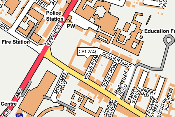 CB1 2AQ map - OS OpenMap – Local (Ordnance Survey)