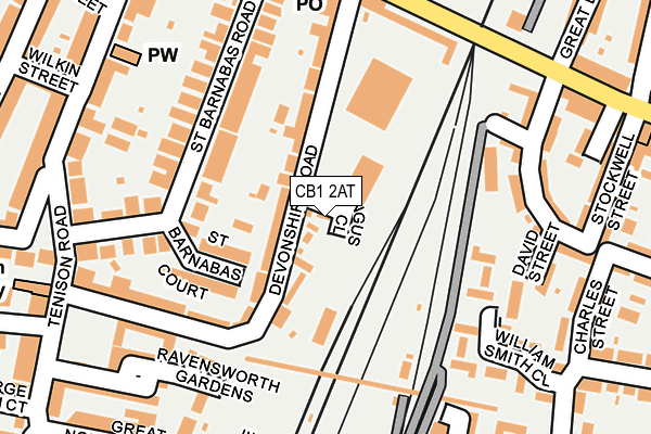 CB1 2AT map - OS OpenMap – Local (Ordnance Survey)