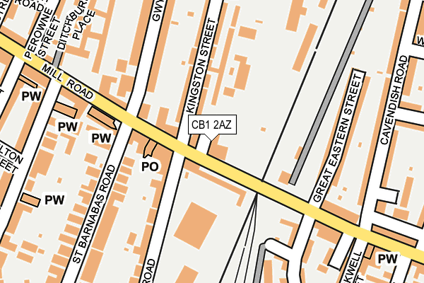 CB1 2AZ map - OS OpenMap – Local (Ordnance Survey)