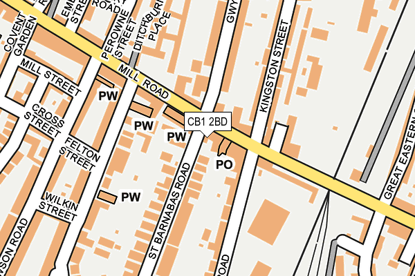 CB1 2BD map - OS OpenMap – Local (Ordnance Survey)