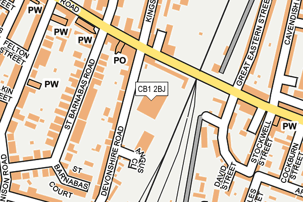 CB1 2BJ map - OS OpenMap – Local (Ordnance Survey)