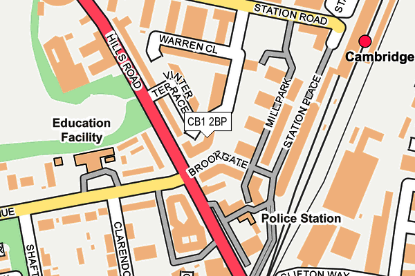 CB1 2BP map - OS OpenMap – Local (Ordnance Survey)