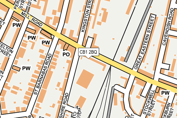 CB1 2BQ map - OS OpenMap – Local (Ordnance Survey)