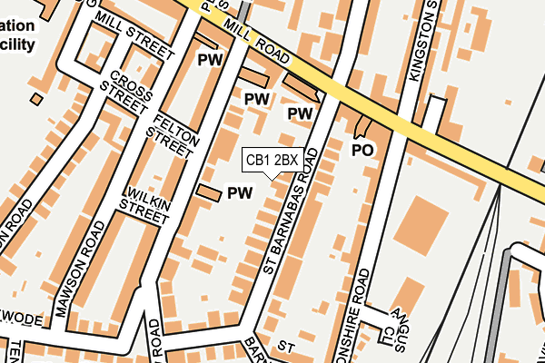 CB1 2BX map - OS OpenMap – Local (Ordnance Survey)