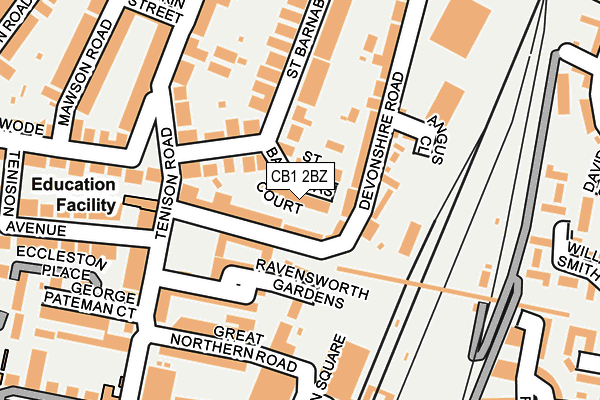 CB1 2BZ map - OS OpenMap – Local (Ordnance Survey)