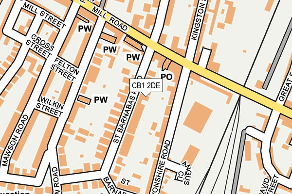 CB1 2DE map - OS OpenMap – Local (Ordnance Survey)