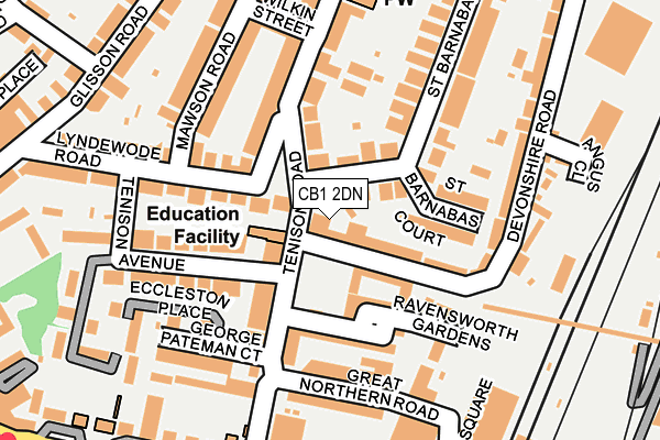 CB1 2DN map - OS OpenMap – Local (Ordnance Survey)