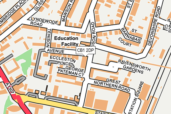 CB1 2DP map - OS OpenMap – Local (Ordnance Survey)