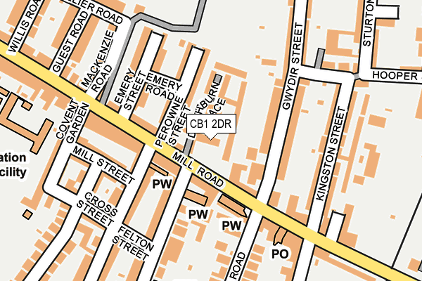 CB1 2DR map - OS OpenMap – Local (Ordnance Survey)