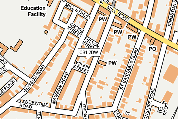 CB1 2DW map - OS OpenMap – Local (Ordnance Survey)