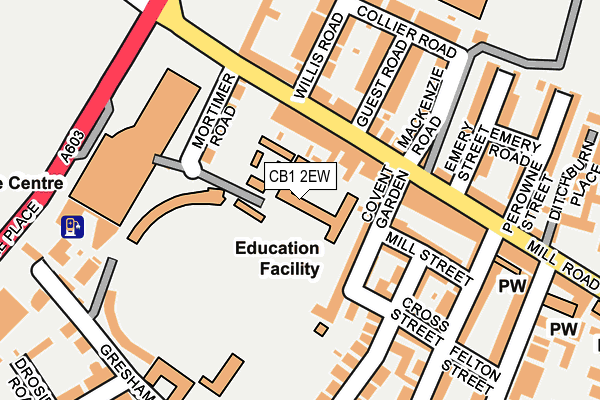 CB1 2EW map - OS OpenMap – Local (Ordnance Survey)