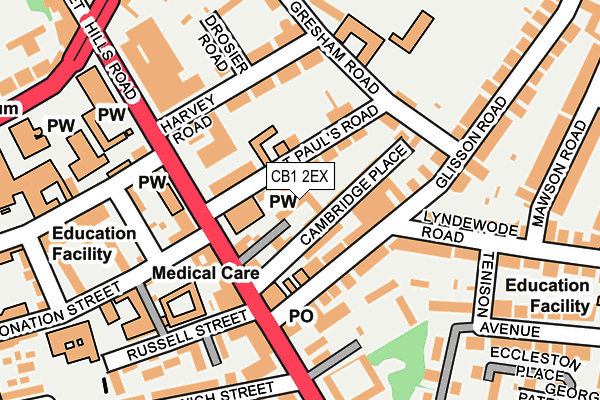 CB1 2EX map - OS OpenMap – Local (Ordnance Survey)