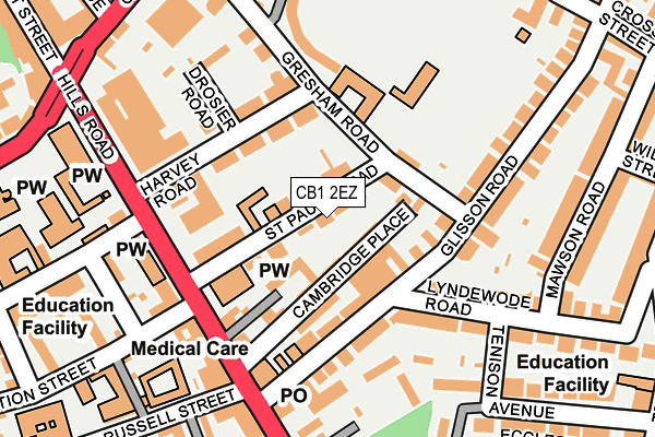 CB1 2EZ map - OS OpenMap – Local (Ordnance Survey)