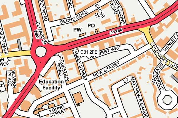 CB1 2FE map - OS OpenMap – Local (Ordnance Survey)