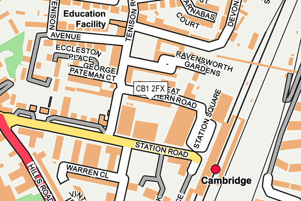 CB1 2FX map - OS OpenMap – Local (Ordnance Survey)