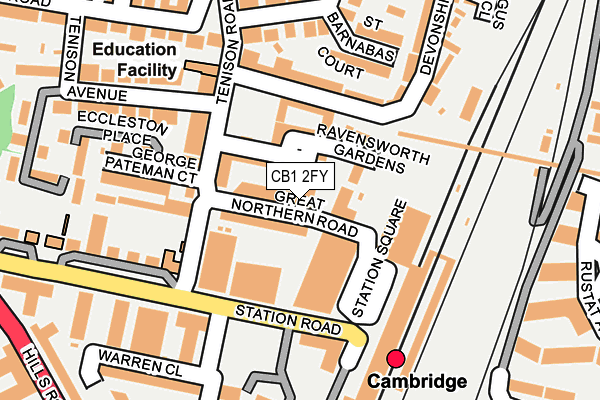 CB1 2FY map - OS OpenMap – Local (Ordnance Survey)