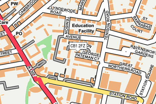 CB1 2FZ map - OS OpenMap – Local (Ordnance Survey)