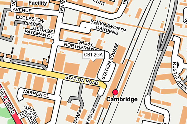 CB1 2GA map - OS OpenMap – Local (Ordnance Survey)