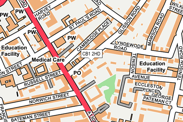 CB1 2HD map - OS OpenMap – Local (Ordnance Survey)