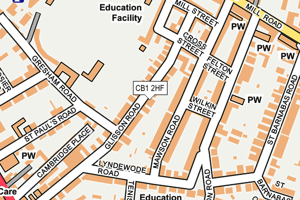 CB1 2HF map - OS OpenMap – Local (Ordnance Survey)