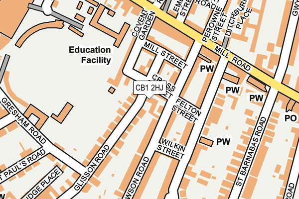 CB1 2HJ map - OS OpenMap – Local (Ordnance Survey)