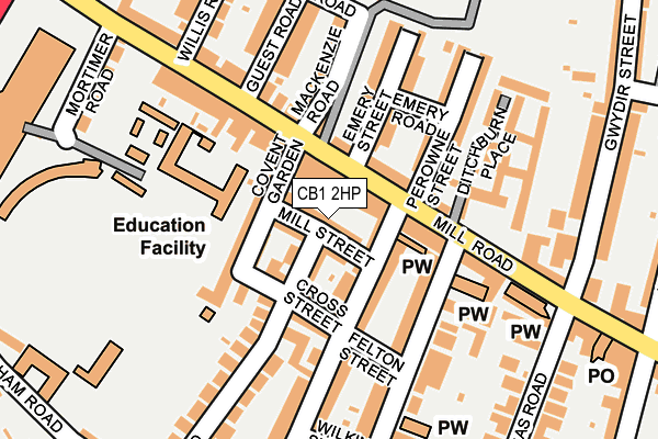 CB1 2HP map - OS OpenMap – Local (Ordnance Survey)